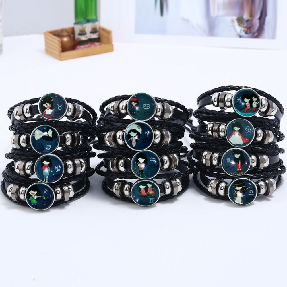 Luminous Gemstone Woven Zodiac Bracelet